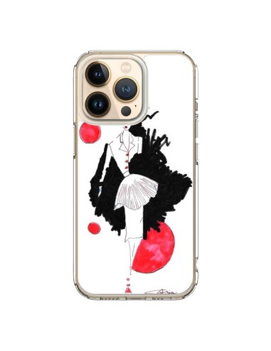 Coque iPhone 13 Pro Demoiselle Femme Fashion Mode Rouge - Cécile