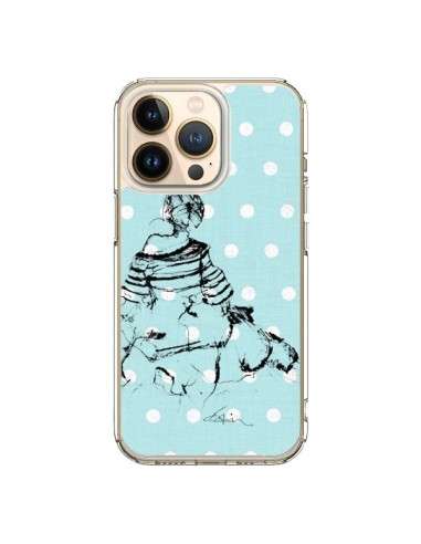 Cover iPhone 13 Pro Bozza Donna a Pois Fashion Modaa - Cécile