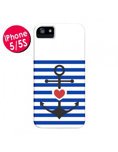 Coque Mariniere Encre Marin Coeur pour iPhone 5 et 5S - Jonathan Perez