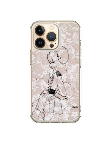 Coque iPhone 13 Pro Croquis Dentelle Femme Fashion Mode - Cécile