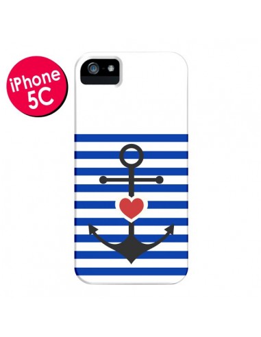 Coque Mariniere Encre Marin Coeur pour iPhone 5C - Jonathan Perez