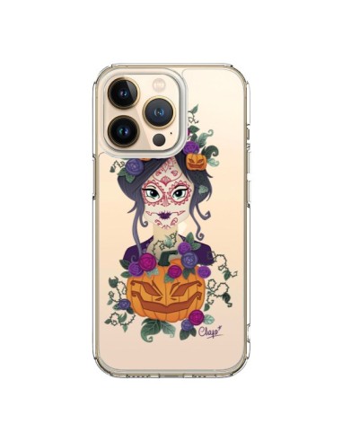 Coque iPhone 13 Pro Femme Closed Eyes Santa Muerte Transparente - Chapo