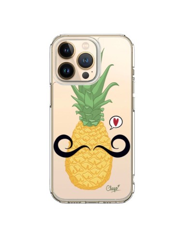 iPhone 13 Pro Case Pineapple Moustache Clear - Chapo