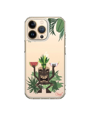 Coque iPhone 13 Pro Tiki Thailande Jungle Bois Transparente - Chapo