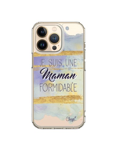 Cover iPhone 13 Pro Sono una Mamma Formidabile Viola Trasparente - Chapo