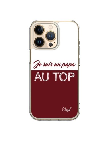 Coque iPhone 13 Pro Je suis un Papa au Top Rouge Bordeaux - Chapo