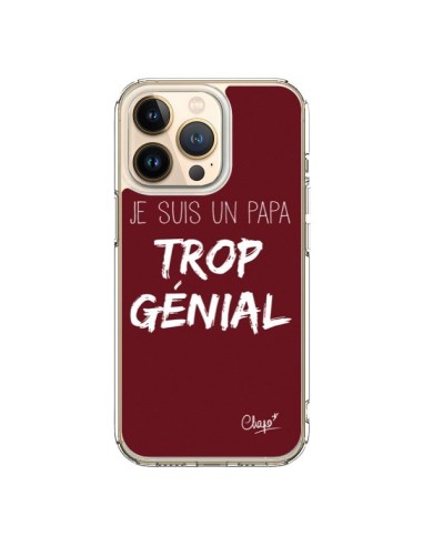 Coque iPhone 13 Pro Je suis un Papa trop Génial Rouge Bordeaux - Chapo