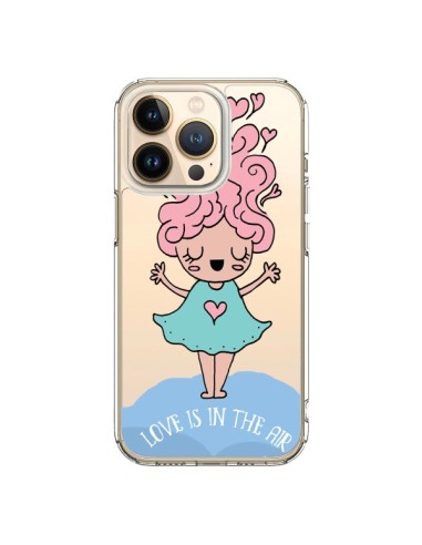 Coque iPhone 13 Pro Love Is In The Air Fillette Transparente - Claudia Ramos