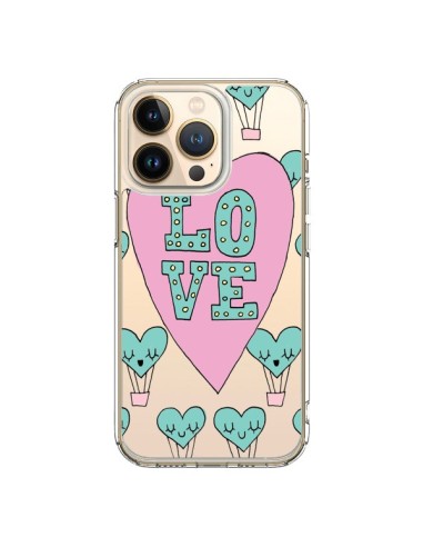 Cover iPhone 13 Pro Amore Nuvole Mongolfiera Trasparente - Claudia Ramos