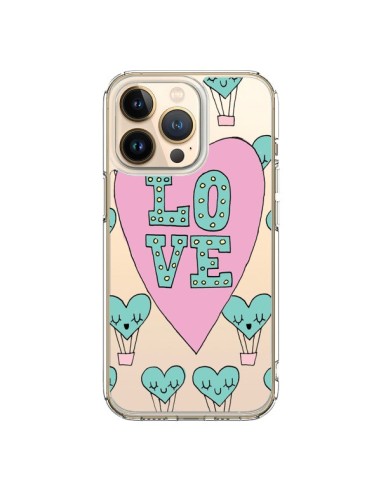 iPhone 13 Pro Case Love Clouds hot-air Balloon Clear - Claudia Ramos