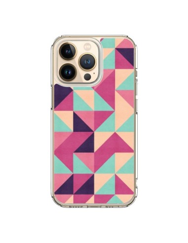 iPhone 13 Pro Case Aztec Triangle Pink Green - Eleaxart