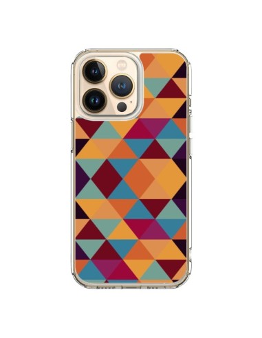 Coque iPhone 13 Pro Azteque Triangle Orange - Eleaxart