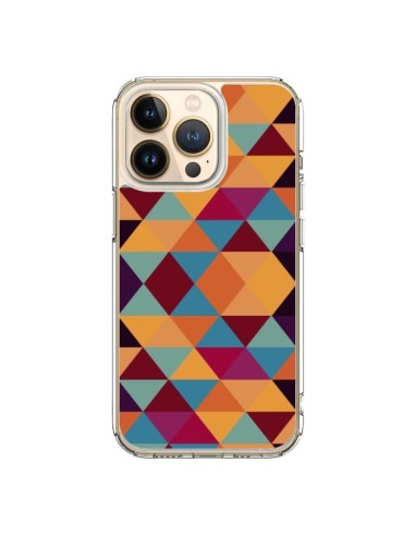 Cover iPhone 13 Pro Azteco Triangolo Arancione - Eleaxart