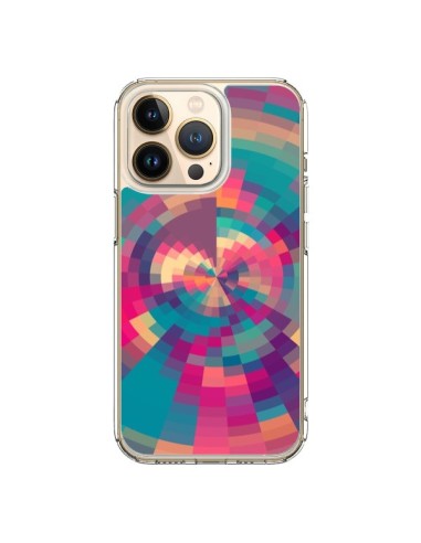 Coque iPhone 13 Pro Spirales de Couleurs Rose Violet - Eleaxart