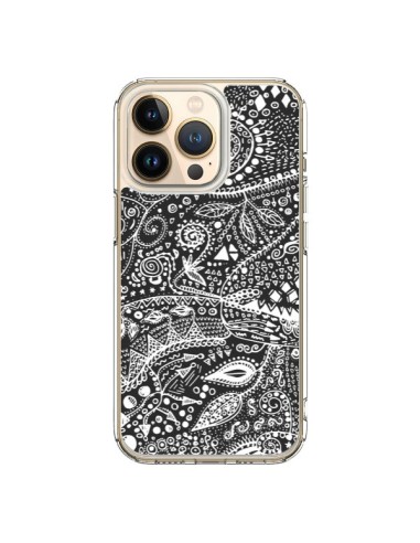 Coque iPhone 13 Pro Azteque Noir et Blanc - Eleaxart