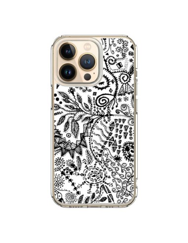 Coque iPhone 13 Pro Azteque Blanc et Noir - Eleaxart