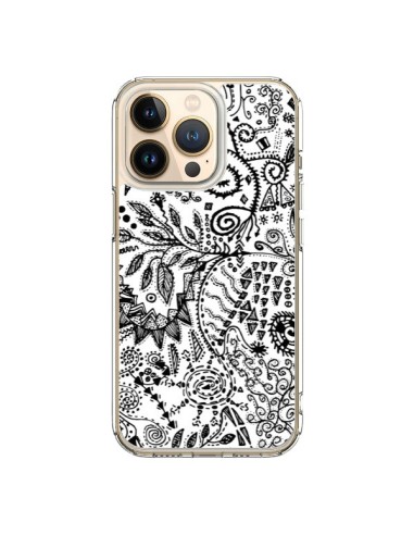 Cover iPhone 13 Pro Azteco Bianco e Nero - Eleaxart