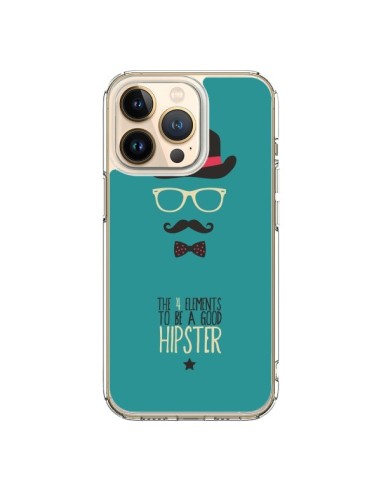 iPhone 13 Pro Case Hat, Glasses, Moustache, Bow Tie to be a Good Hipster - Eleaxart