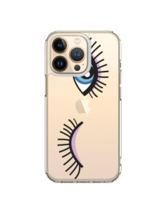 Coque iPhone 13 Pro Eyes Oeil Yeux Bleus Transparente -...