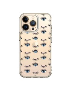 Coque iPhone 13 Pro Eyes Oeil Yeux Bleus Mosaïque...
