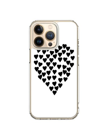iPhone 13 Pro Case Heart in hearts Black - Project M