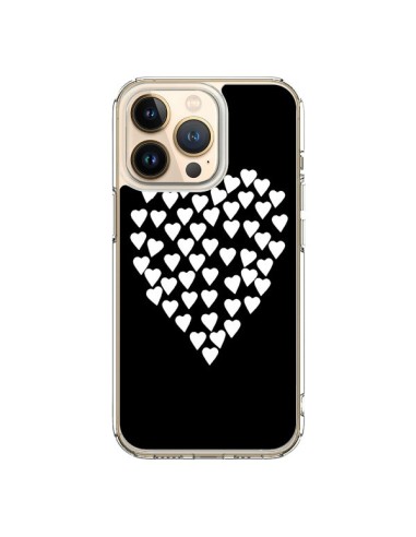 Coque iPhone 13 Pro Coeur en coeurs blancs - Project M