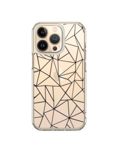 Coque iPhone 13 Pro Lignes Triangles Grid Abstract Noir...