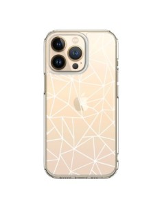 iPhone 13 Pro Case Lines Grid Abstract White Clear -...