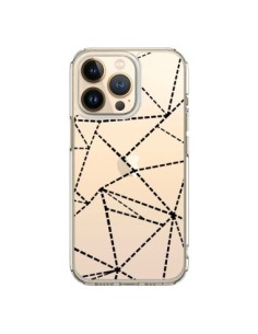 Coque iPhone 13 Pro Lignes Points Abstract Noir...