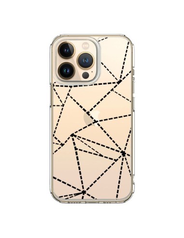 iPhone 13 Pro Case Lines Points Abstract Black Clear - Project M