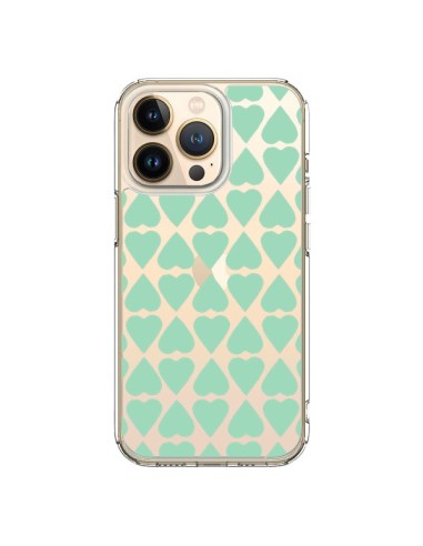 iPhone 13 Pro Case Heart Green Mint Clear - Project M