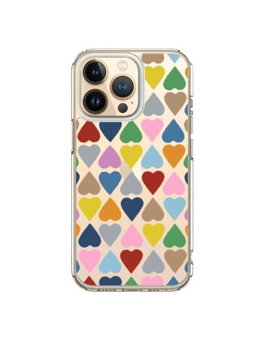 iPhone 13 Pro Case Heart Colorful Clear - Project M