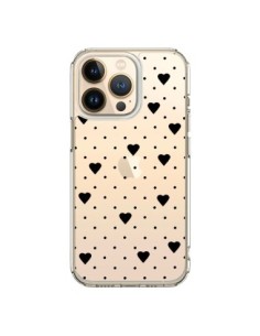 Coque iPhone 13 Pro Point Coeur Noir Pin Point Heart...