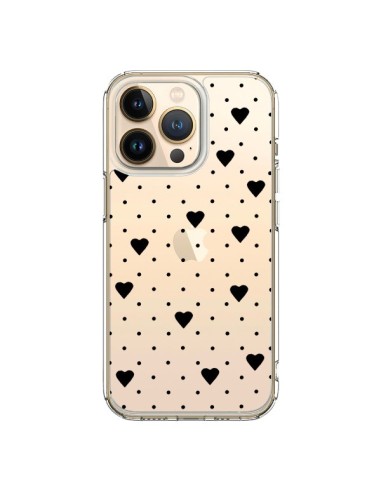 Coque iPhone 13 Pro Point Coeur Noir Pin Point Heart Transparente - Project M