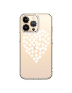 Coque iPhone 13 Pro Coeurs Heart Love Blanc Transparente...