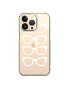 Cover iPhone 13 Pro Occhiali da Sole Bianco Trasparente -...