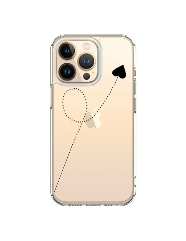 Coque iPhone 13 Pro Travel to your Heart Noir Voyage Coeur Transparente - Project M