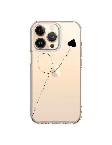 Cover iPhone 13 Pro Travel to your Heart Nero Viaggio Cuore Trasparente - Project M