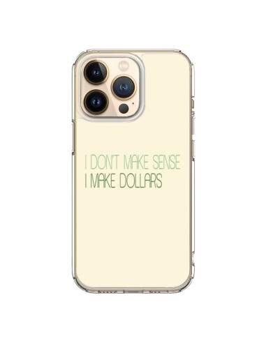 Coque iPhone 13 Pro I don't make sense, I make Dollars, beige - Shop Gasoline