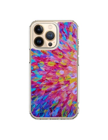 Cover iPhone 13 Pro Fiori Blu Rosa Splash - Ebi Emporium