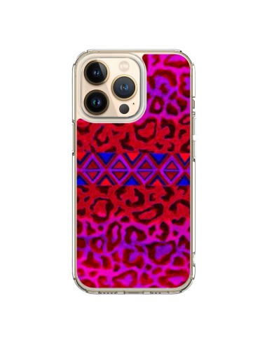 Coque iPhone 13 Pro Tribal Leopard Rouge - Ebi Emporium