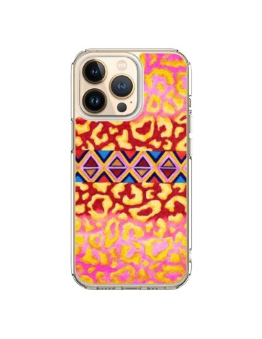 Coque iPhone 13 Pro Tribal Leopard Rose - Ebi...