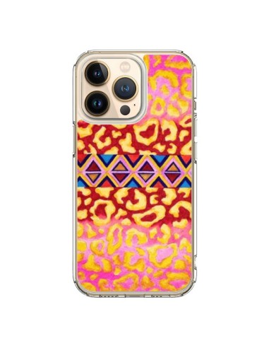 Coque iPhone 13 Pro Tribal Leopard Rose - Ebi Emporium