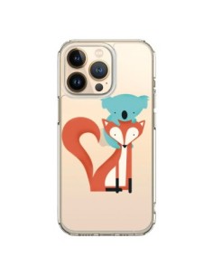 Cover iPhone 13 Pro Volpe e Koala Amore Trasparente - Jay...