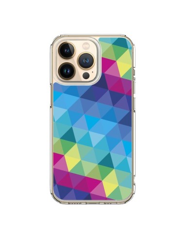 Coque iPhone 13 Pro Azteque Gheo Bleu - Javier Martinez