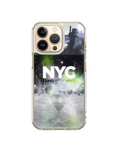Coque iPhone 13 Pro I Love New York City Vert - Javier Martinez