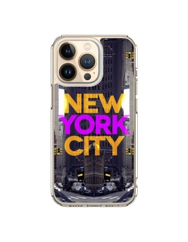 Coque iPhone 13 Pro New York City Orange Violet - Javier Martinez