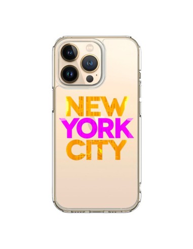 Coque iPhone 13 Pro New York City NYC Orange Rose Transparente - Javier Martinez