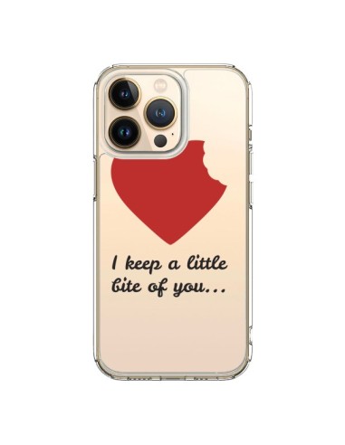 Coque iPhone 13 Pro I keep a little bite of you Love Heart Amour Transparente - Julien Martinez