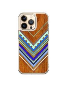 Coque iPhone 13 Pro Azteque Arbutus Blue Bois Aztec...